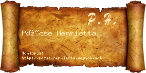 Pécse Henrietta névjegykártya